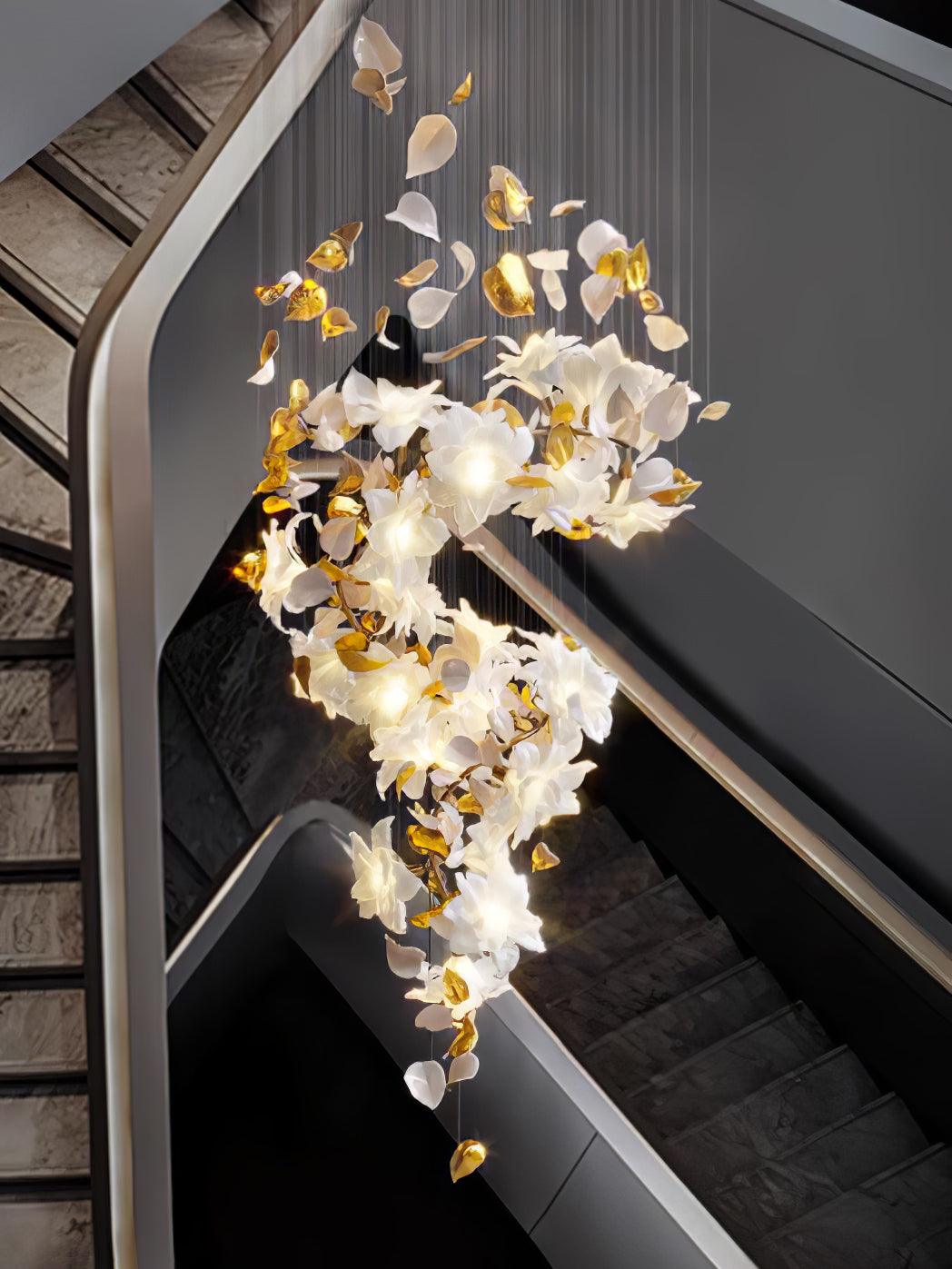 Araeos Flying Flowers Fluttering Brass Chandelier - Letslighting