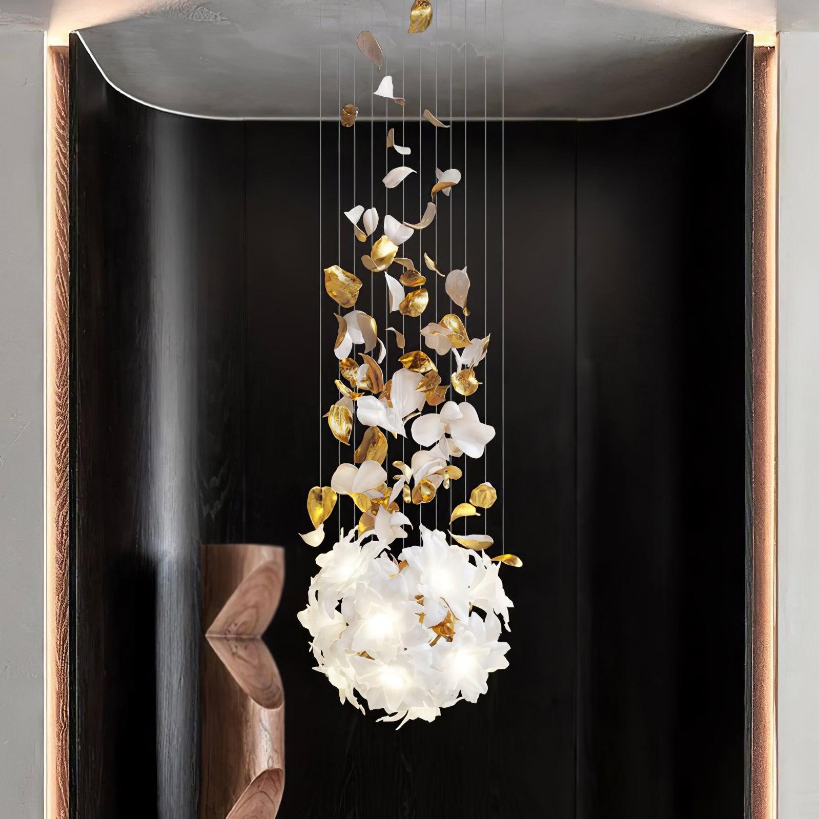 Araeos Flying Flowers Fluttering Brass Chandelier - Letslighting