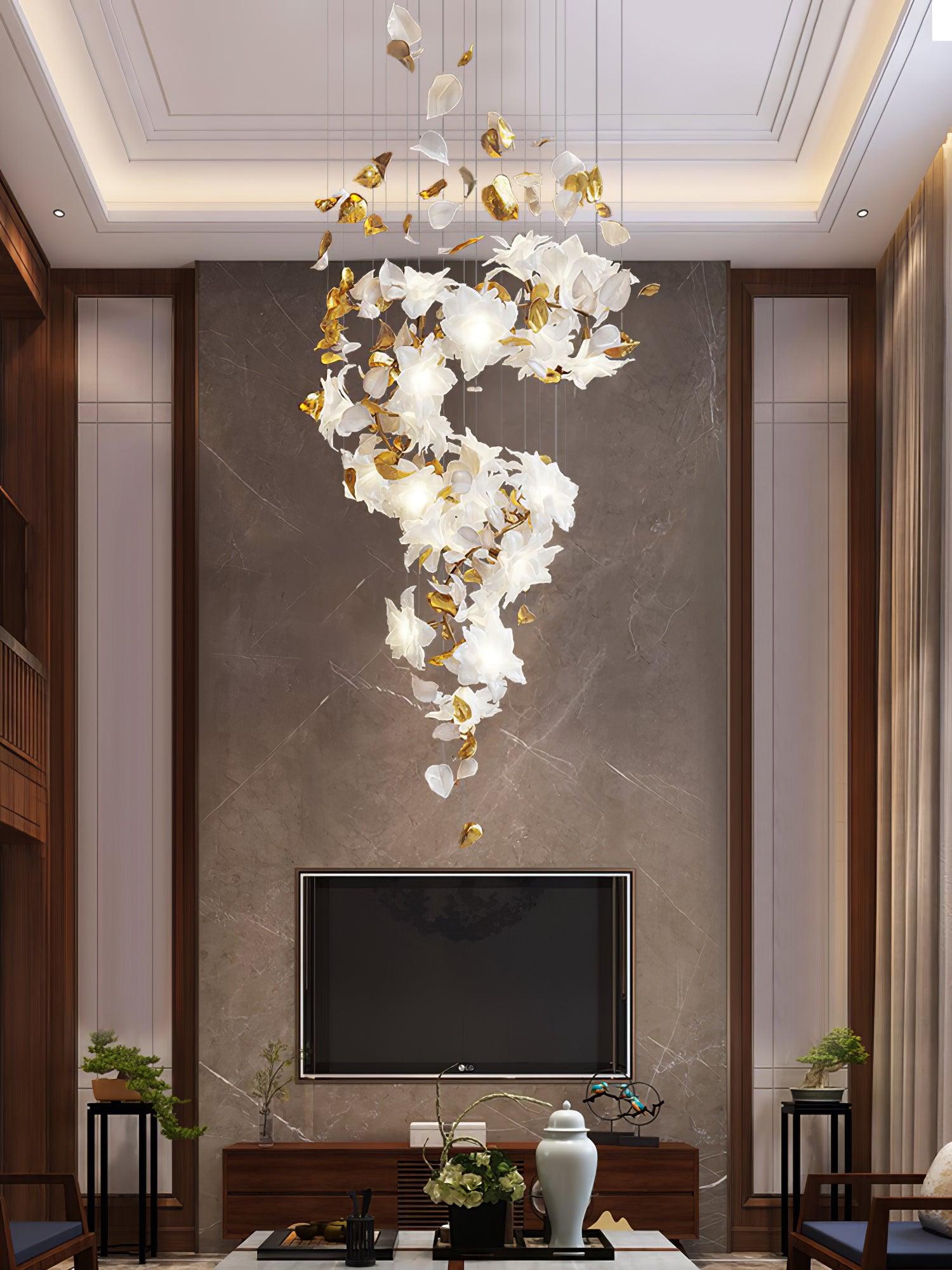 Araeos Flying Flowers Fluttering Brass Chandelier - Letslighting