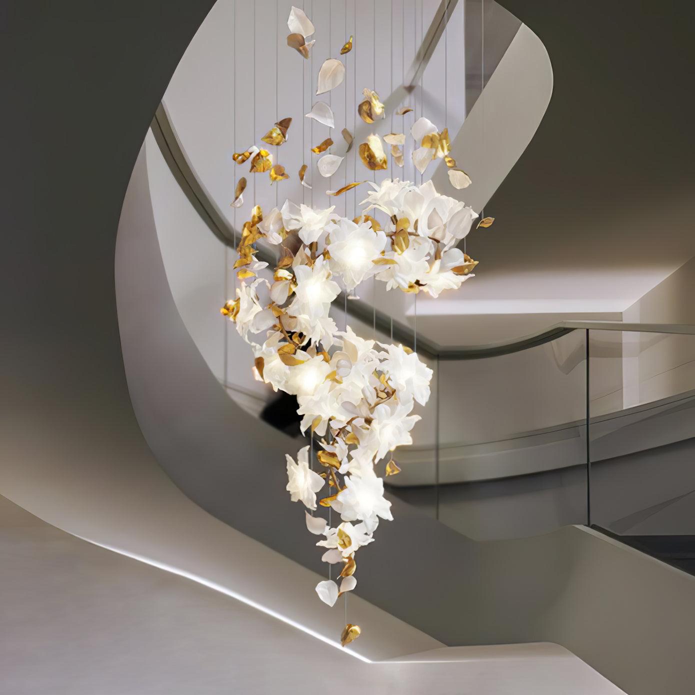 Araeos Flying Flowers Fluttering Brass Chandelier - Letslighting