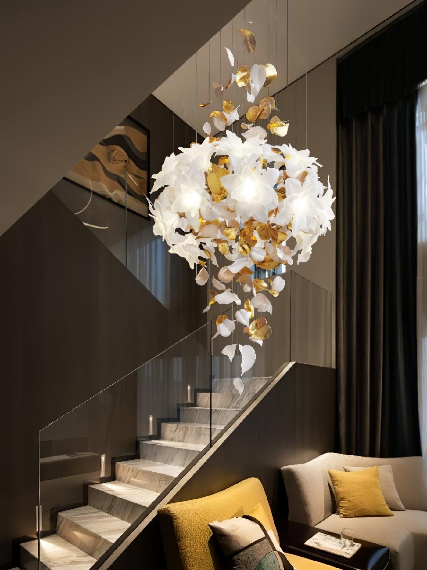 Araeos Flying Flowers Fluttering Brass Chandelier - Letslighting