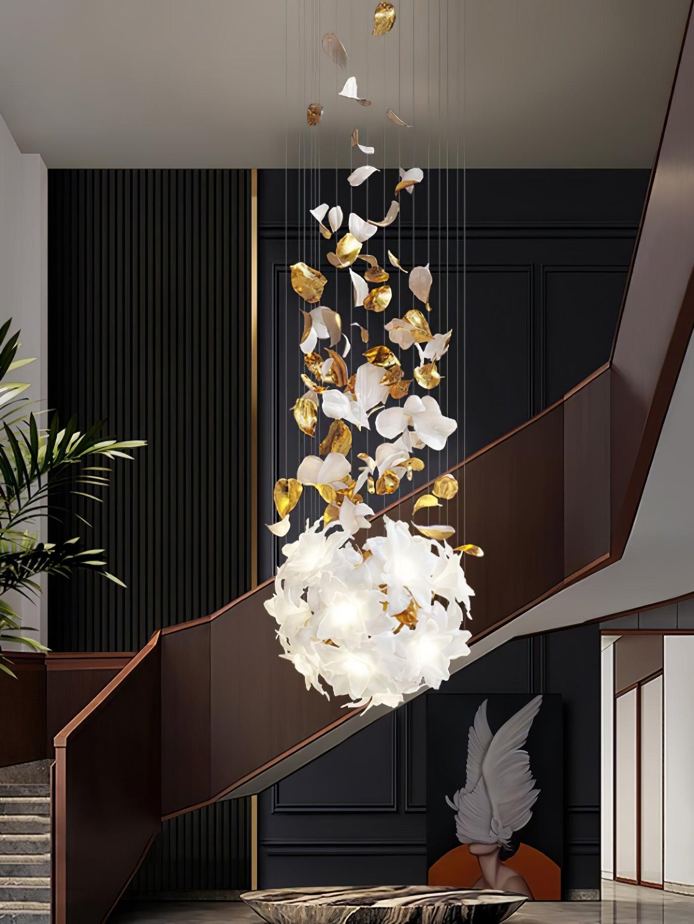 Araeos Flying Flowers Fluttering Brass Chandelier - Letslighting