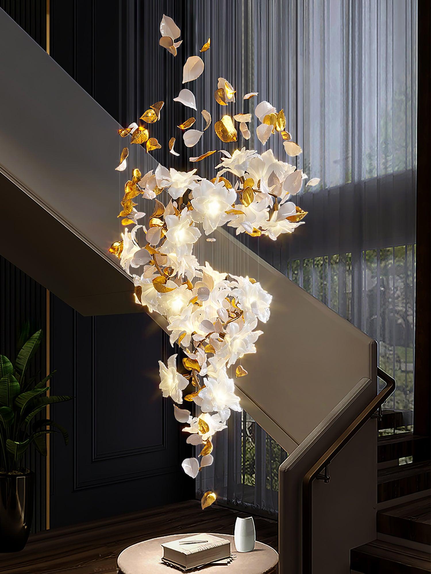 Araeos Flying Flowers Fluttering Brass Chandelier - Letslighting