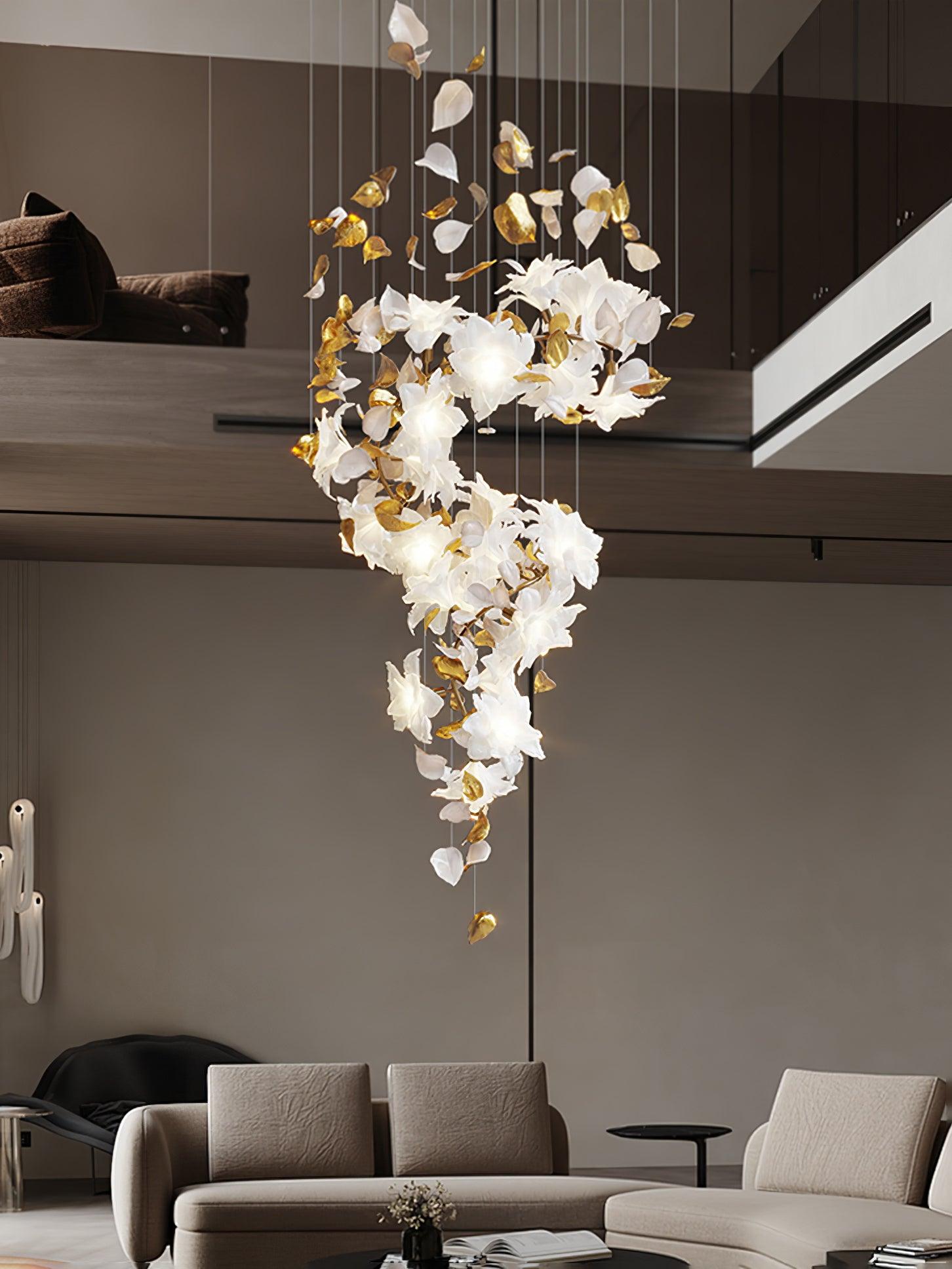 Araeos Flying Flowers Fluttering Brass Chandelier - Letslighting