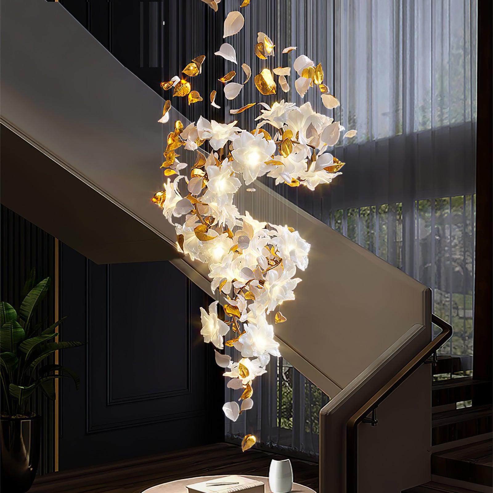 Araeos Flying Flowers Fluttering Brass Chandelier - Letslighting