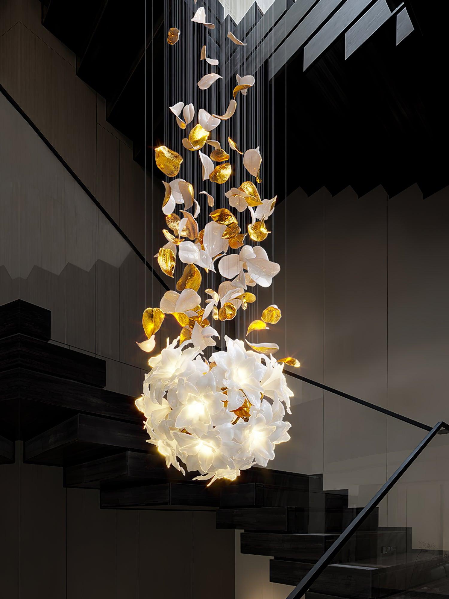 Araeos Flying Flowers Fluttering Brass Chandelier - Letslighting