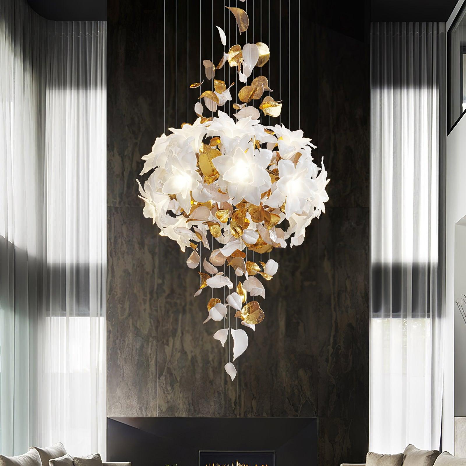 Araeos Flying Flowers Fluttering Brass Chandelier - Letslighting