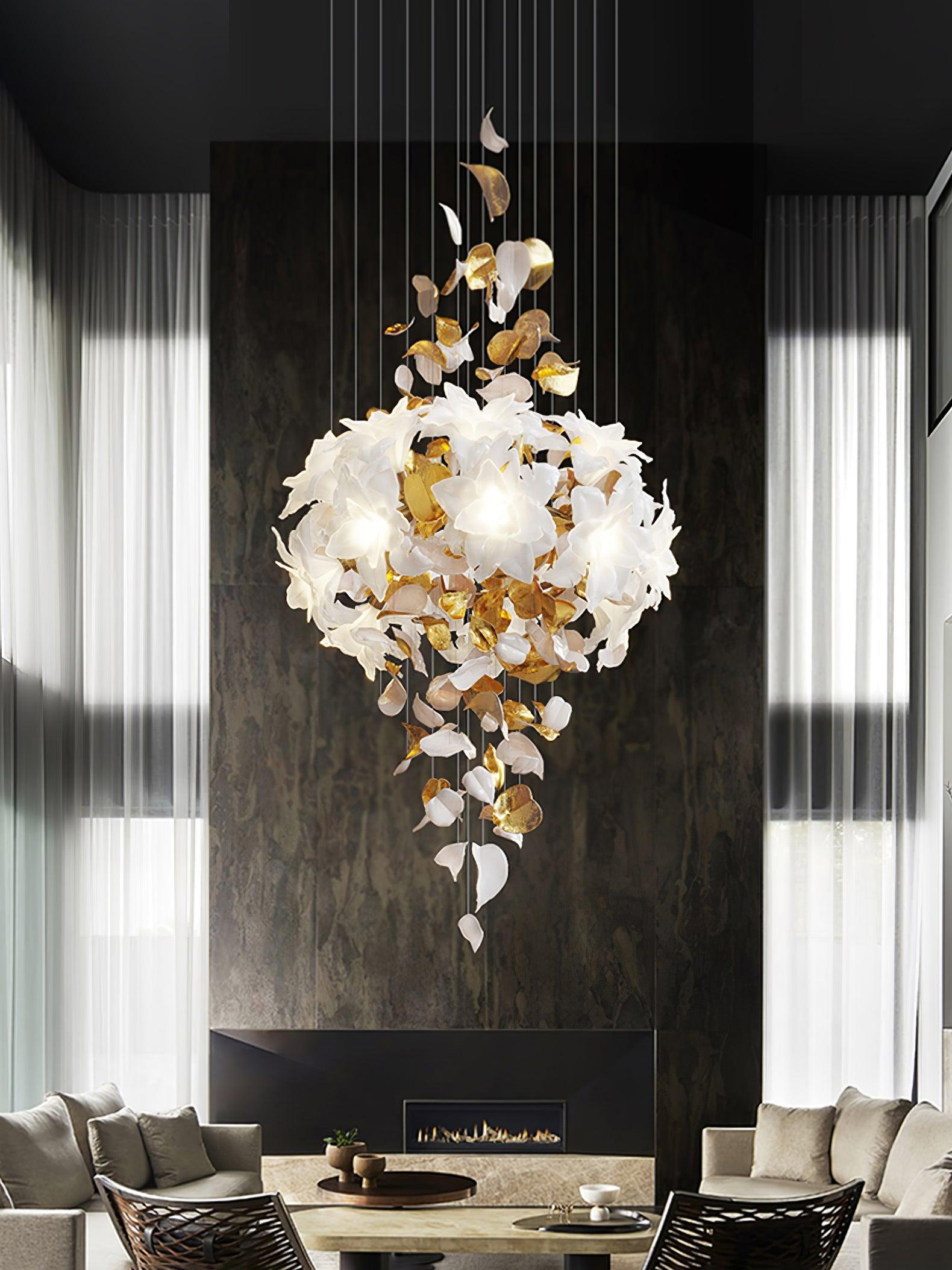 Araeos Flying Flowers Fluttering Brass Chandelier - Letslighting