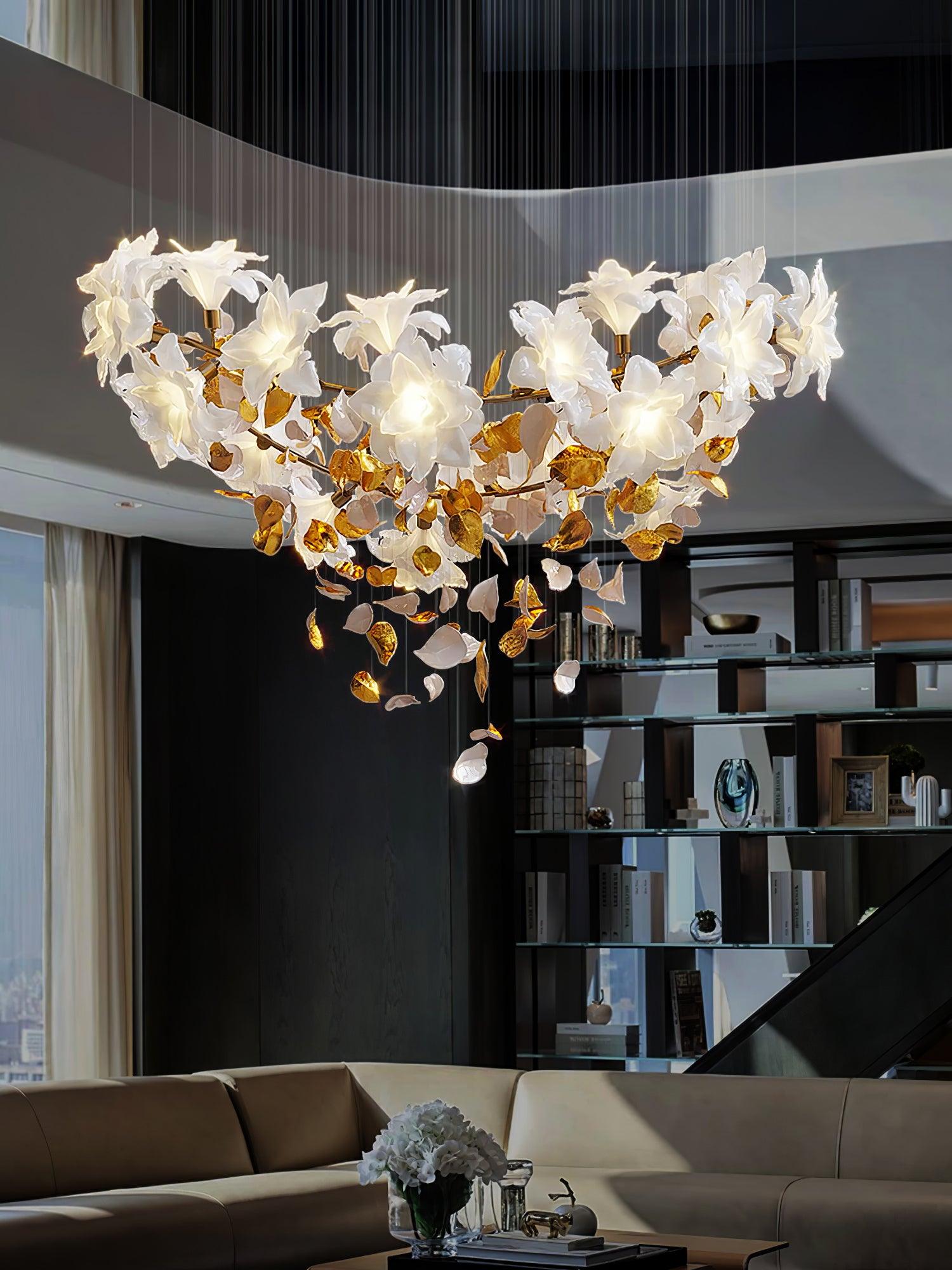 Araeos Flying Flowers Fluttering Brass Chandelier - Letslighting