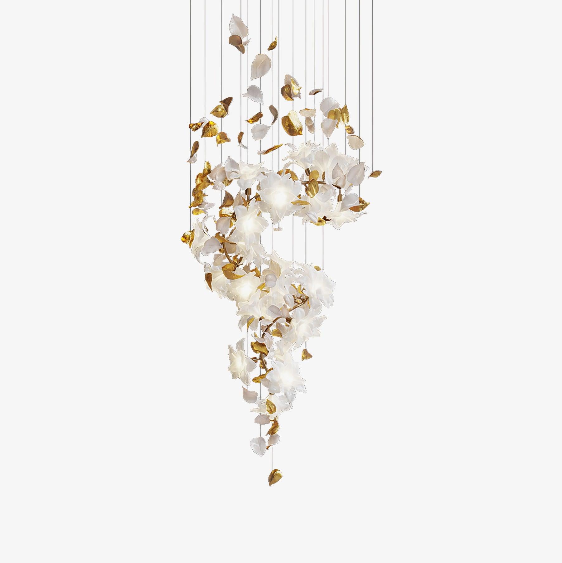 Araeos Flying Flowers Fluttering Brass Chandelier - Letslighting