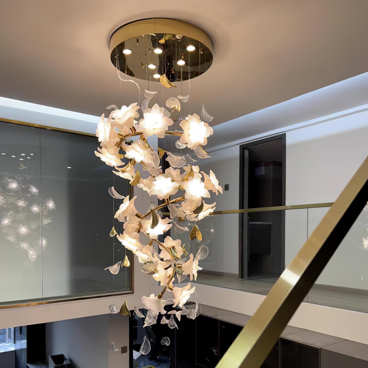 Araeos Flying Flowers Fluttering Brass Chandelier - Letslighting