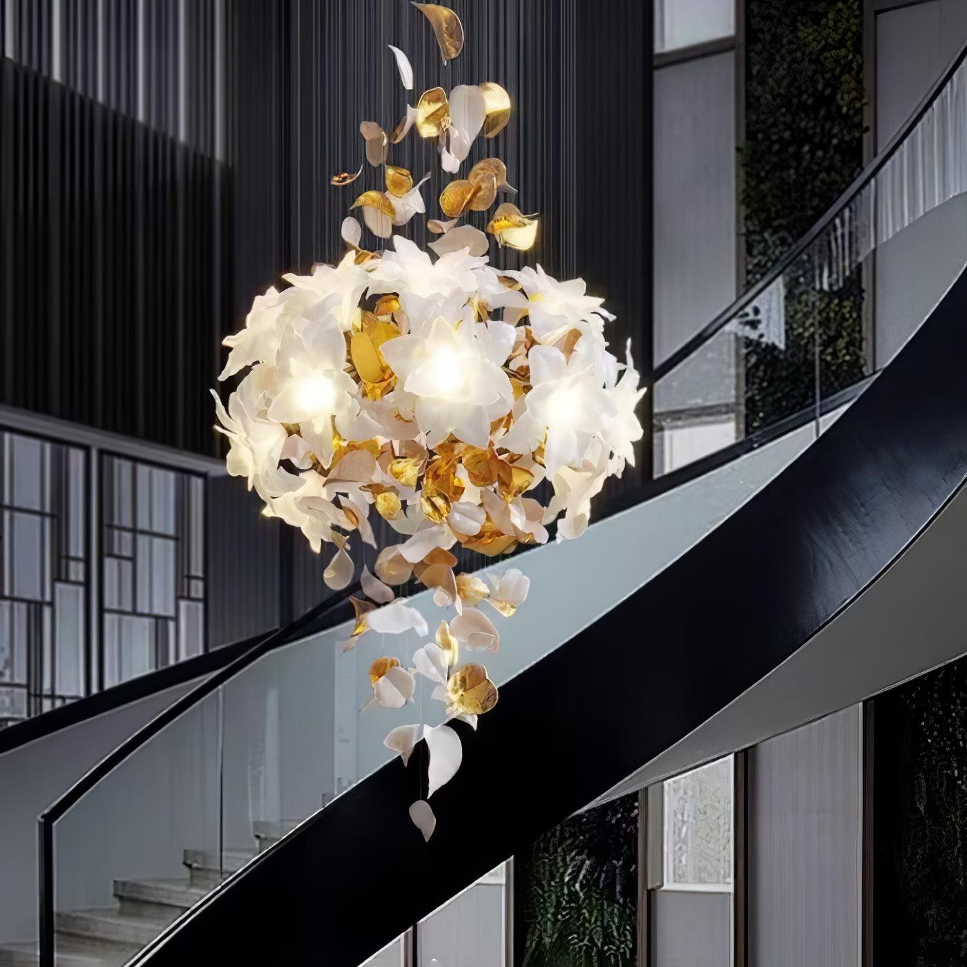 Araeos Flying Flowers Fluttering Brass Chandelier - Letslighting