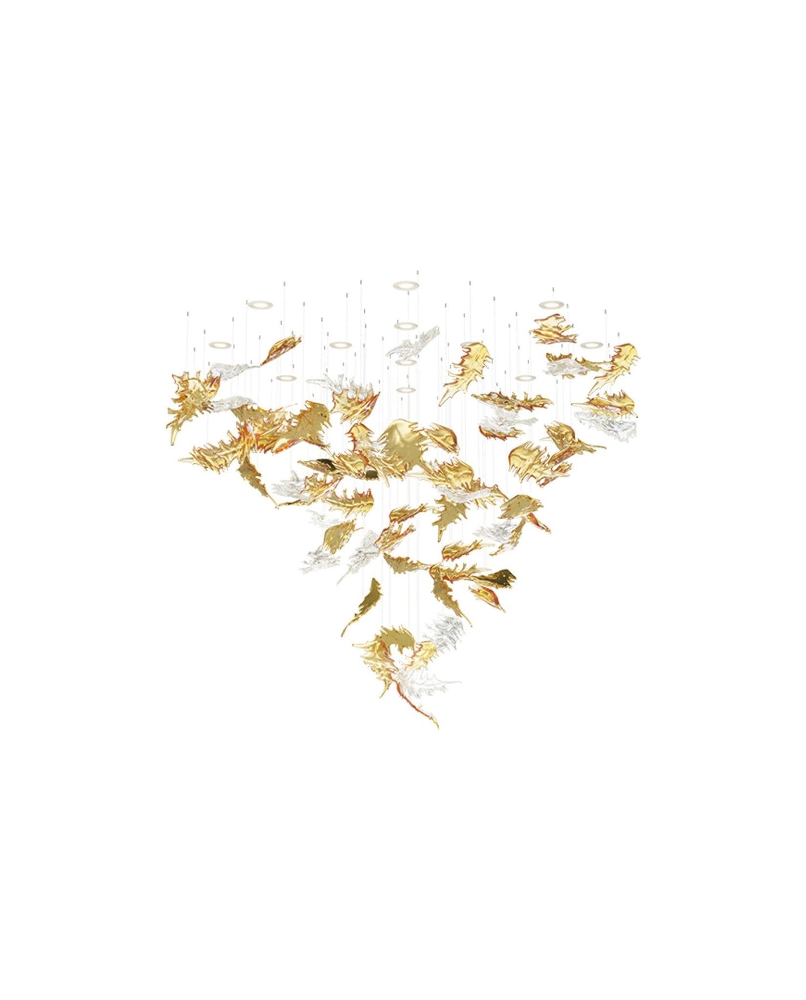 Cosolion Bird Amber Clear Glass Chandelier - Letslighting