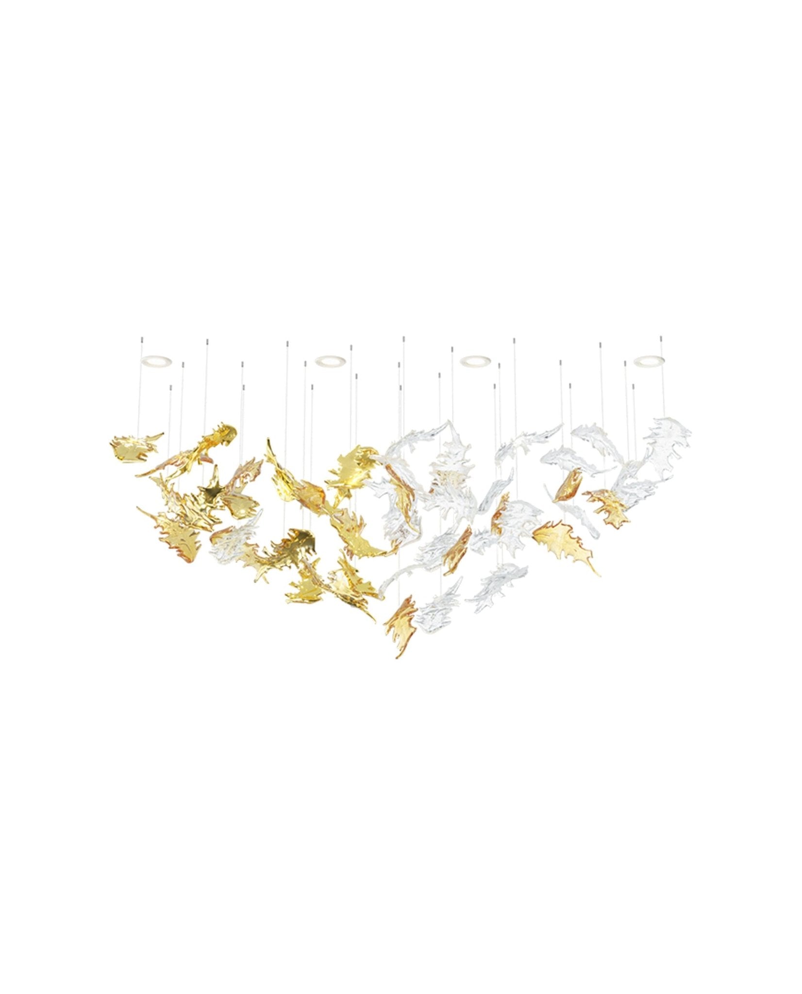 Cosolion Bird Amber Clear Glass Chandelier - Letslighting
