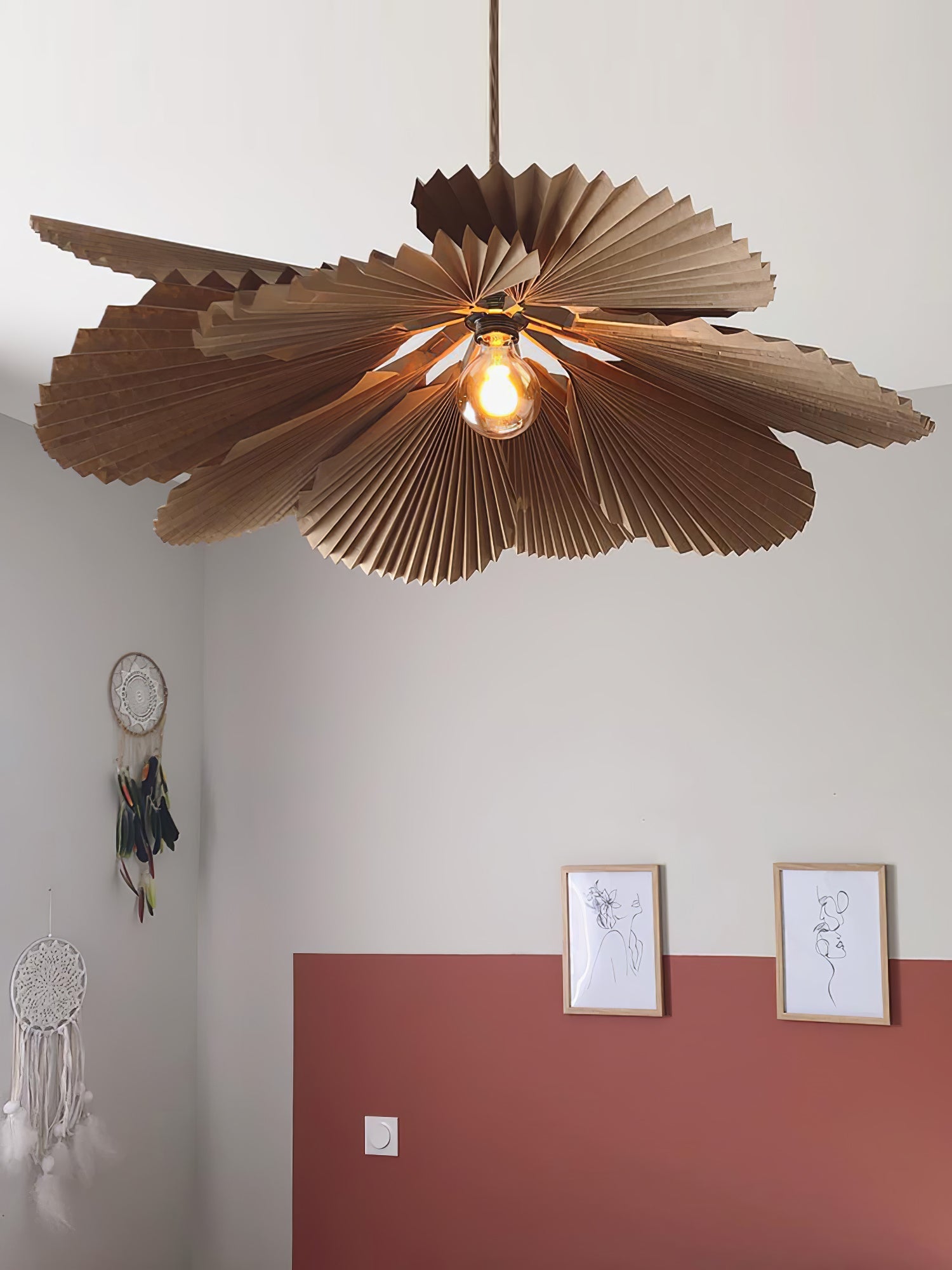 Lustra Pendant Lamp Lotus Leaf Folded Paper Floral - Letslighting