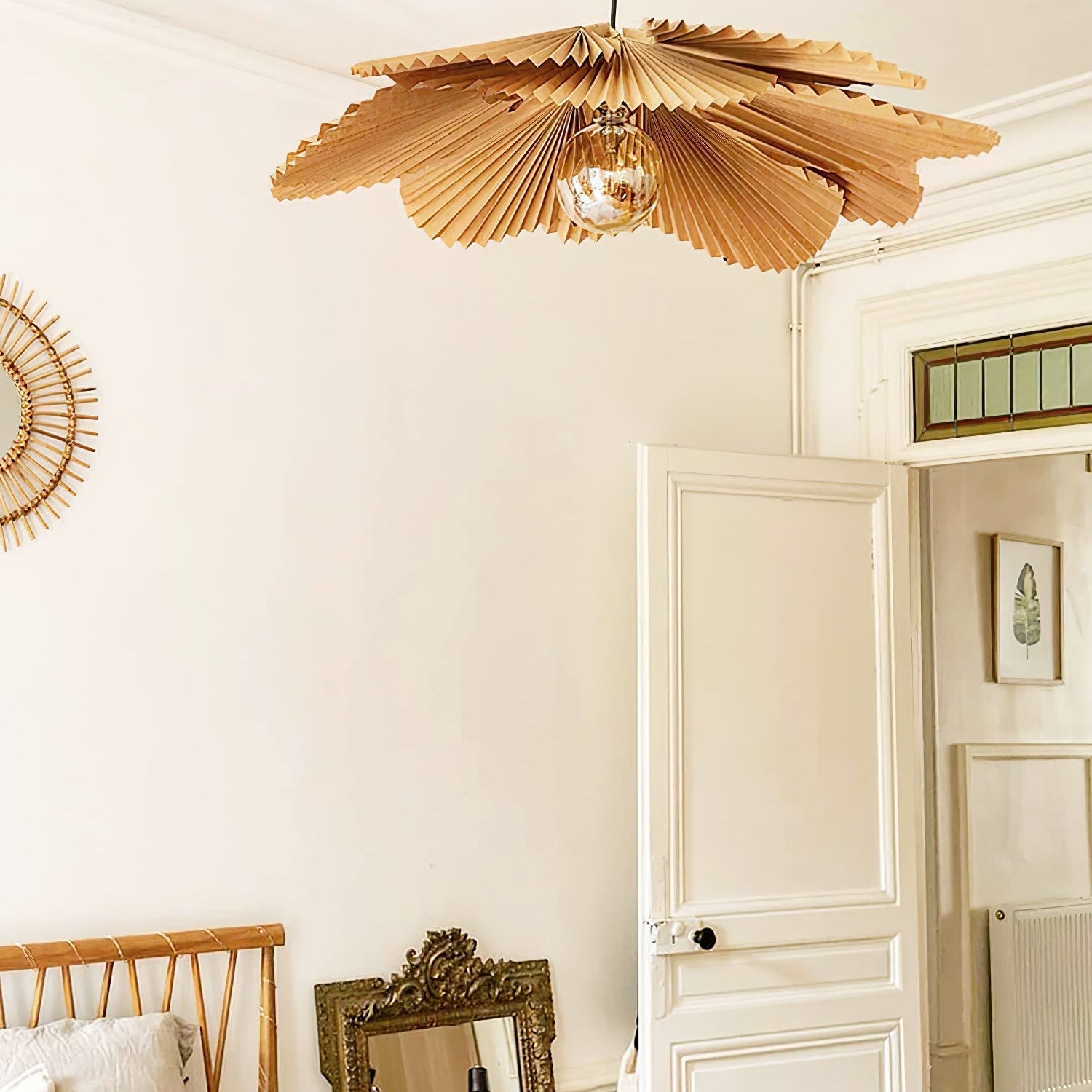Ritta Folded Leaf Lotus Livingroom Pendant Lamp Paper