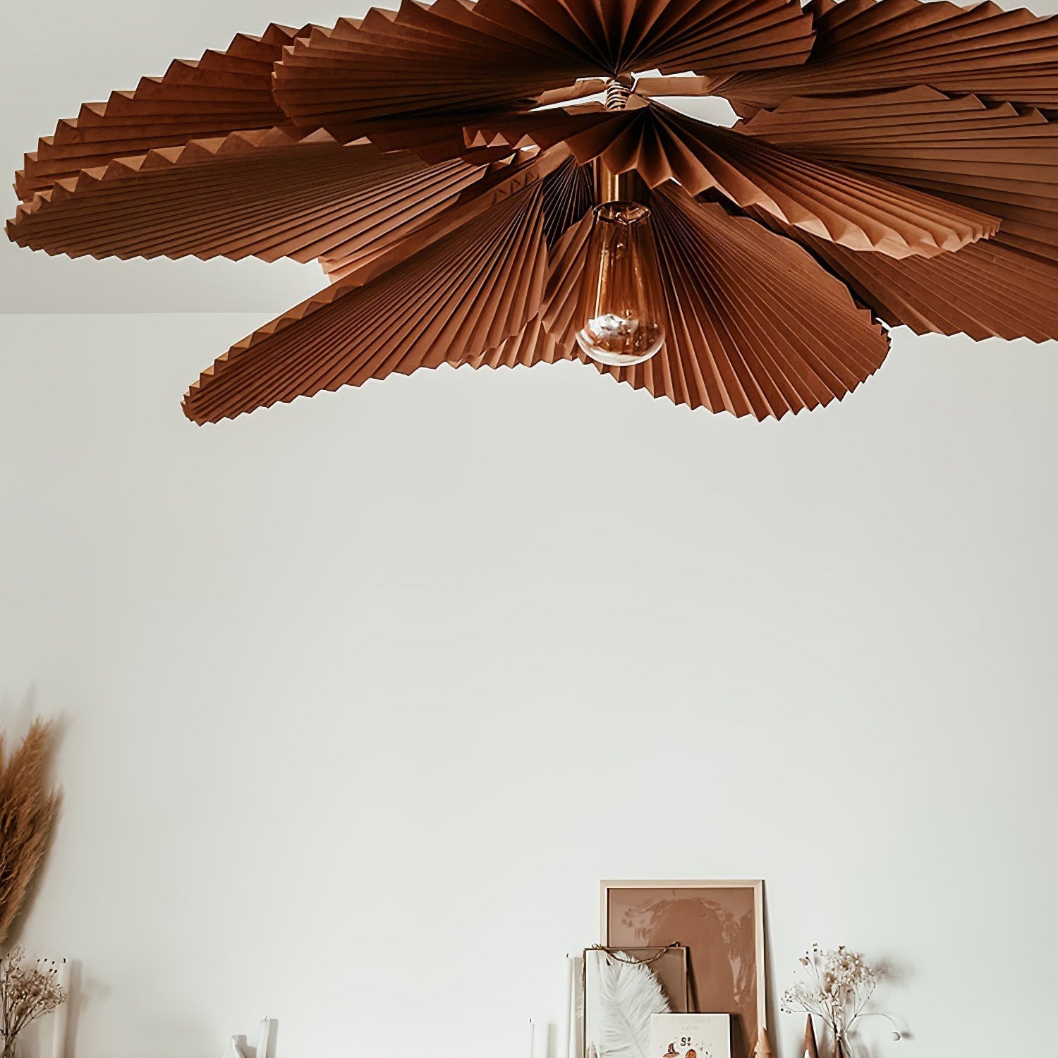 Ritta Folded Leaf Lotus Livingroom Pendant Lamp Paper