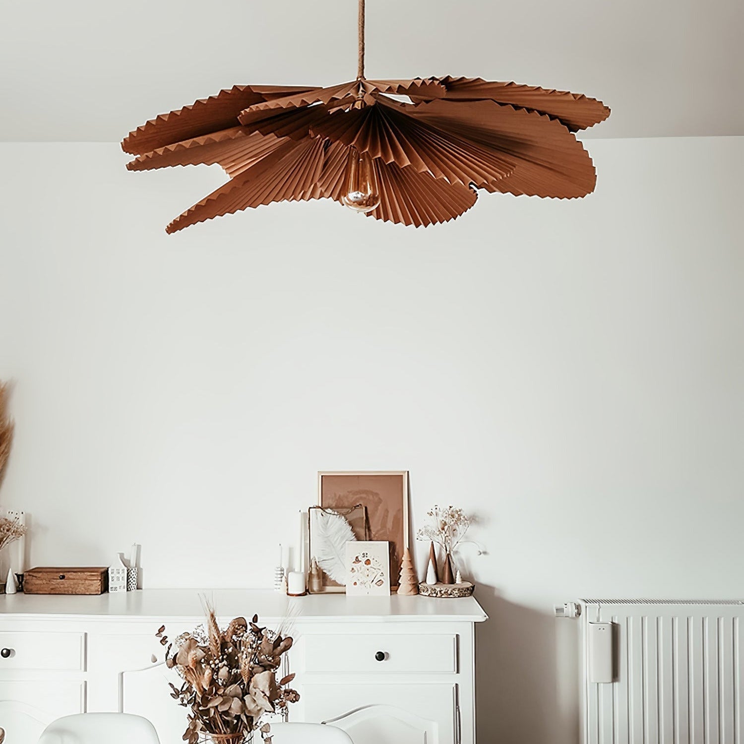 Ritta Folded Leaf Lotus Livingroom Pendant Lamp Paper