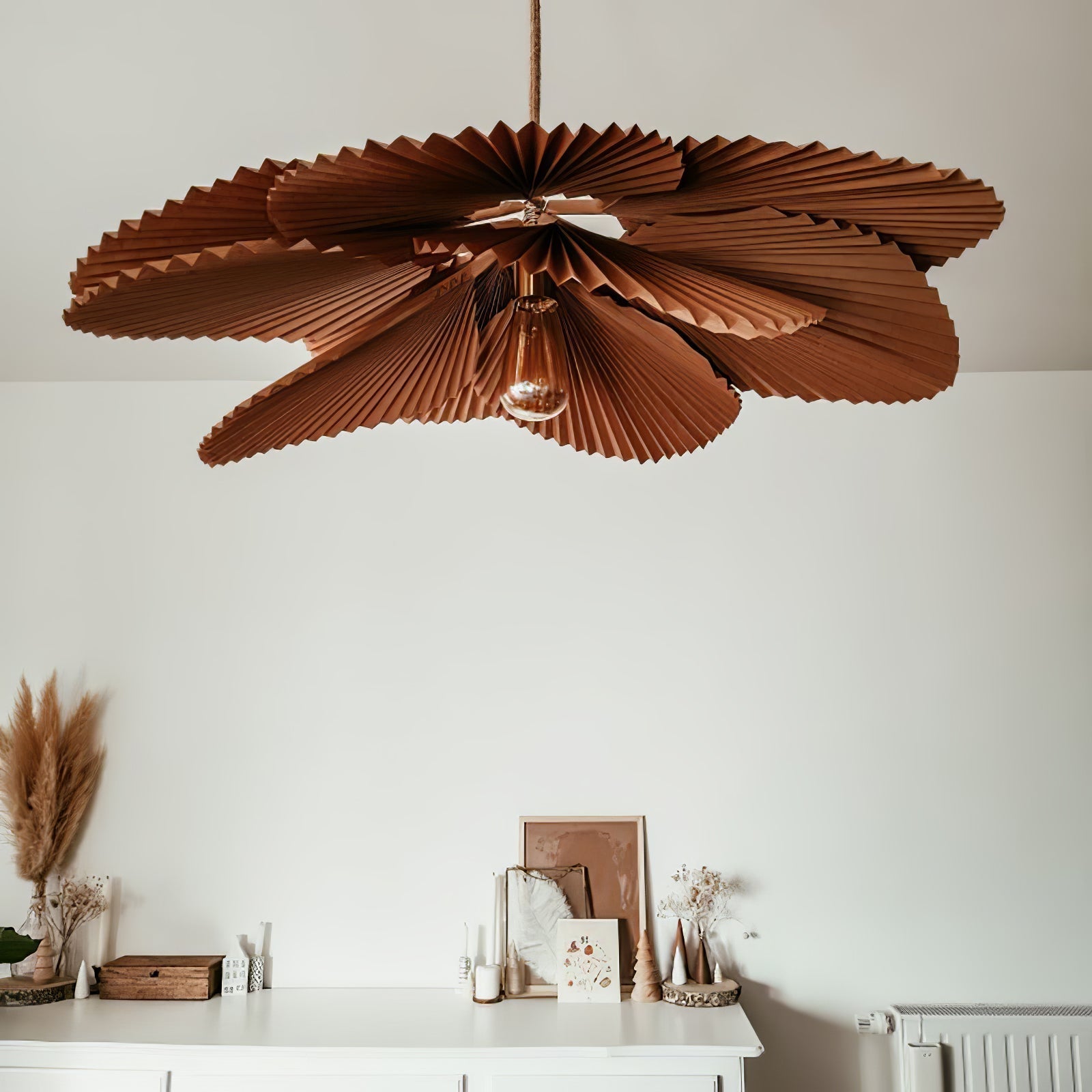 Ritta Folded Leaf Lotus Livingroom Pendant Lamp Paper