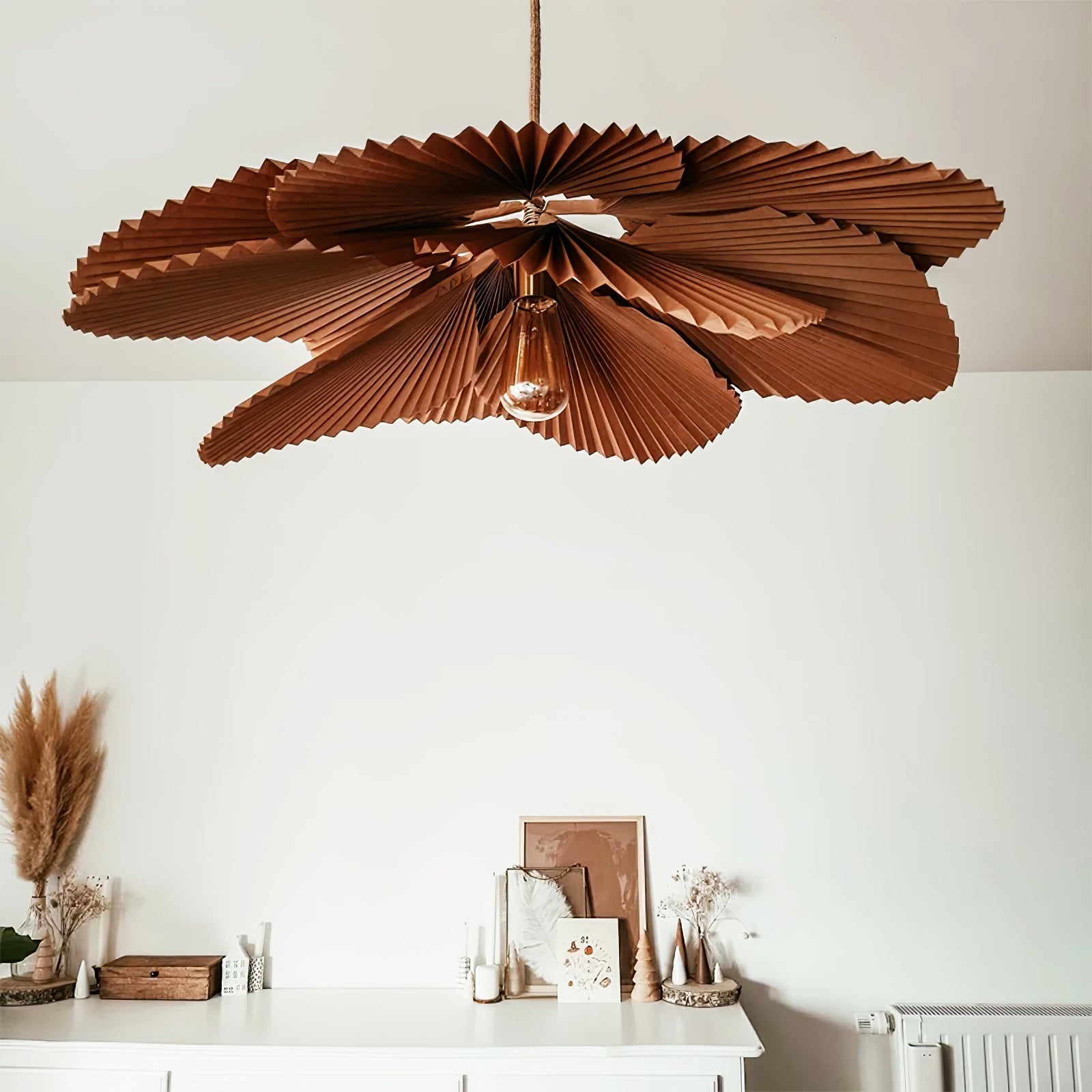 Ritta Folded Leaf Lotus Livingroom Pendant Lamp Paper