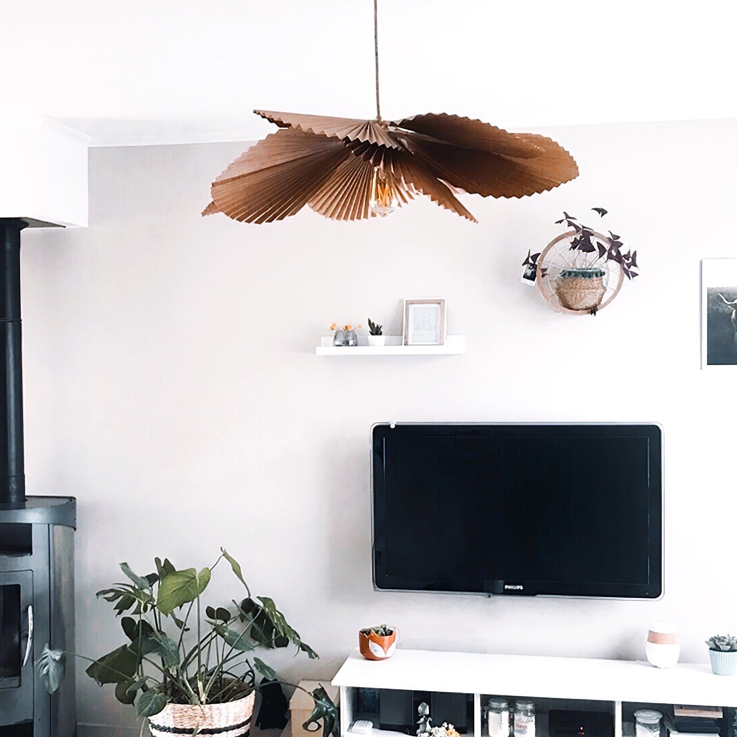Ritta Folded Leaf Lotus Livingroom Pendant Lamp Paper
