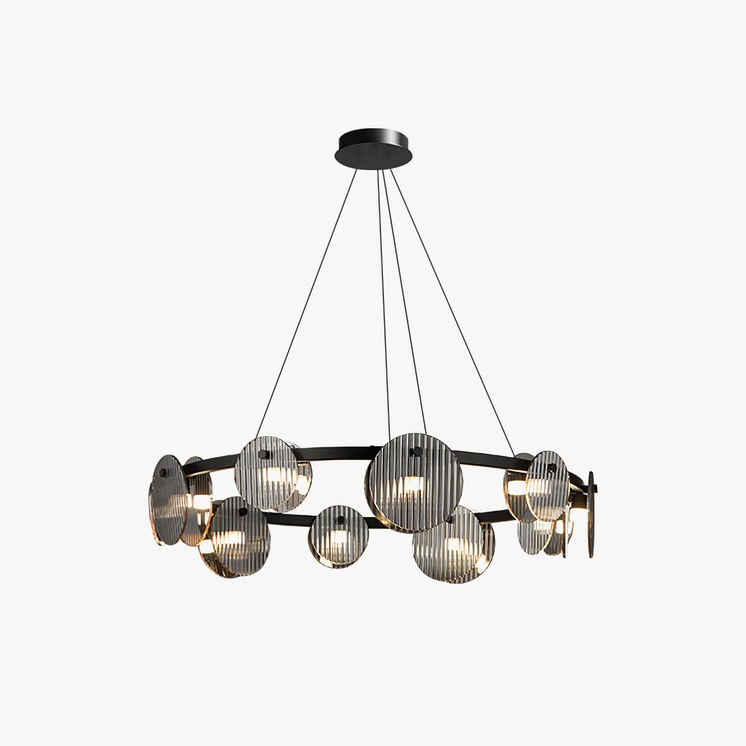 Lustra Chandelier Smoked Glass and Black - Letslighting