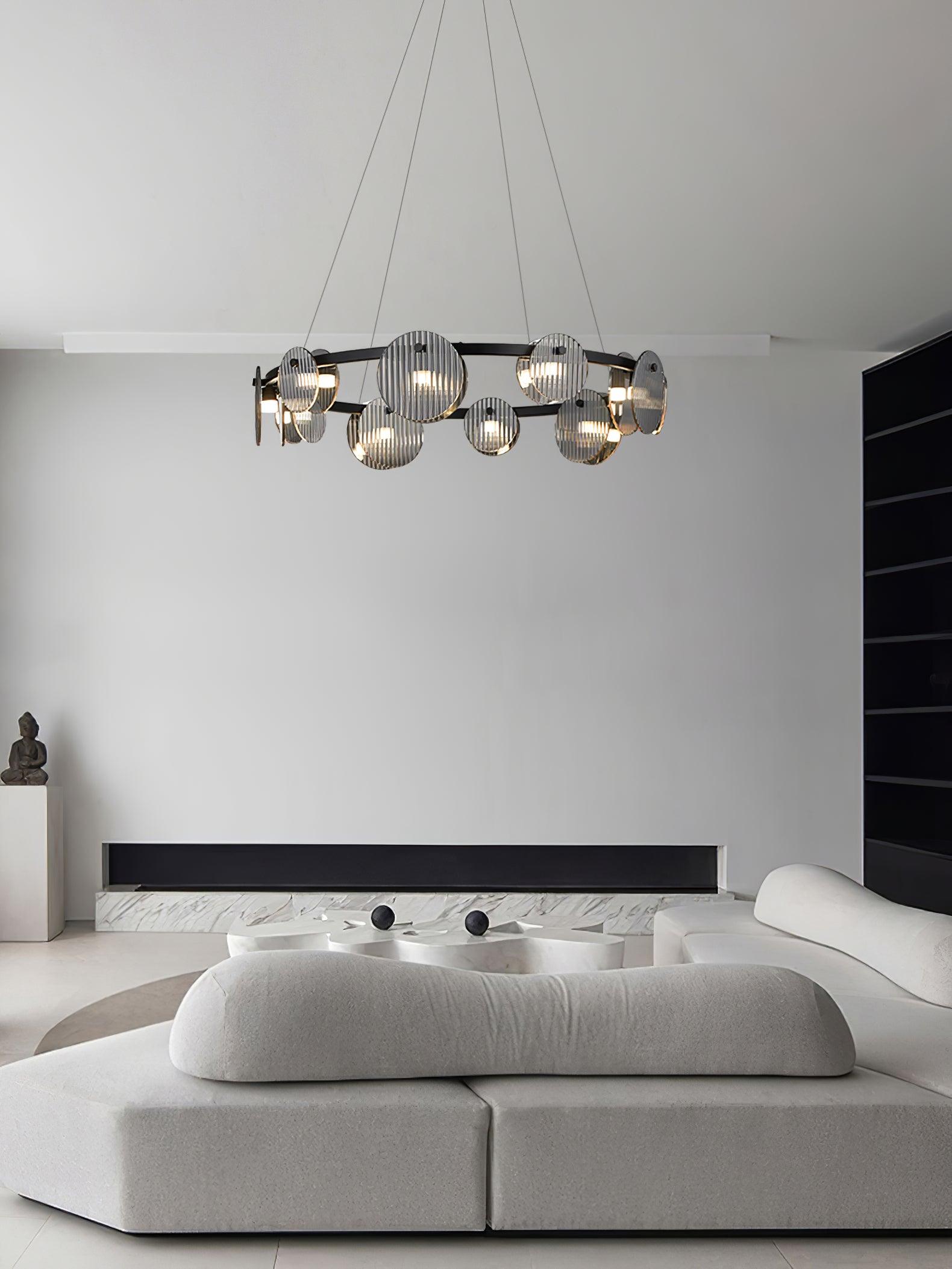 Lustra Chandelier Smoked Glass and Black - Letslighting