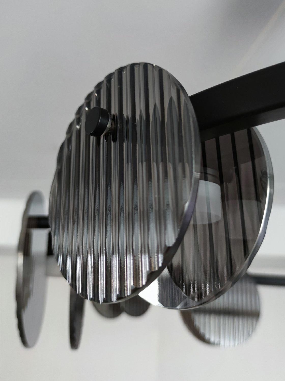 Lustra Chandelier Smoked Glass and Black - Letslighting