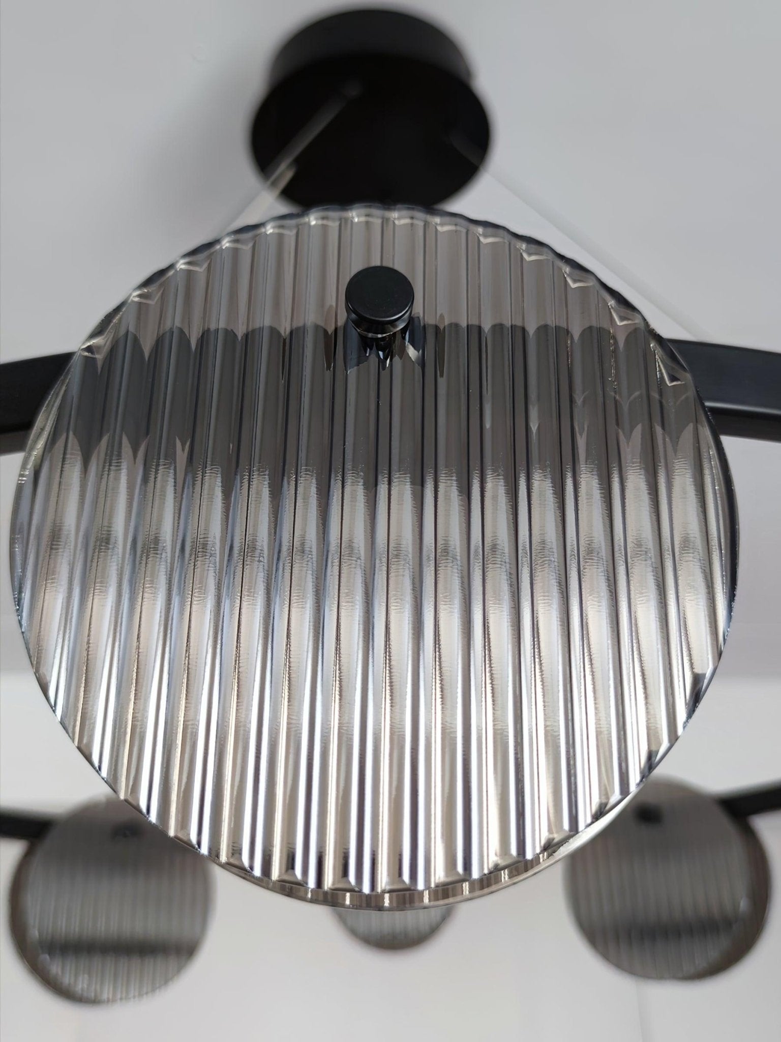 Lustra Chandelier Smoked Glass and Black - Letslighting