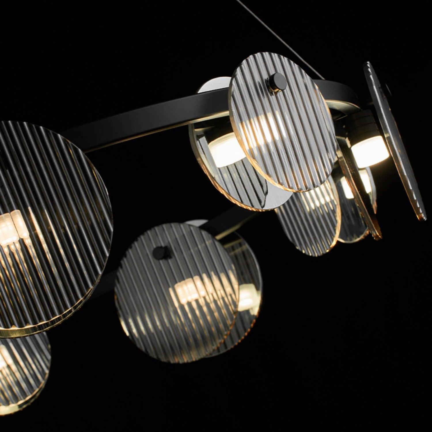 Lustra Chandelier Smoked Glass and Black - Letslighting