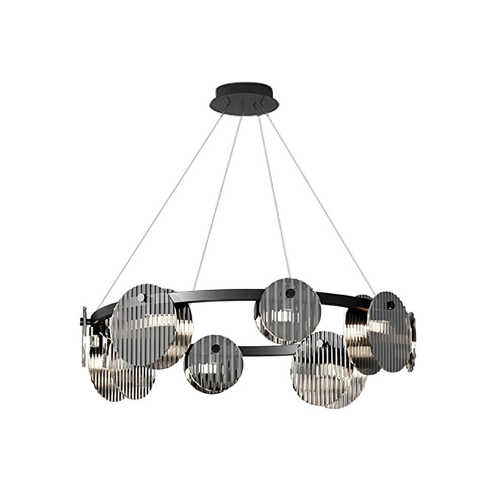 Lustra Chandelier Smoked Glass and Black - Letslighting