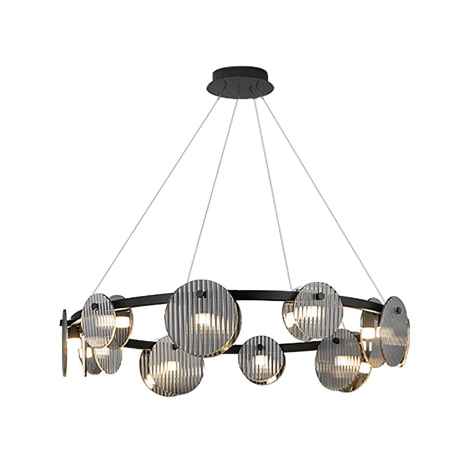 Lustra Chandelier Smoked Glass and Black - Letslighting