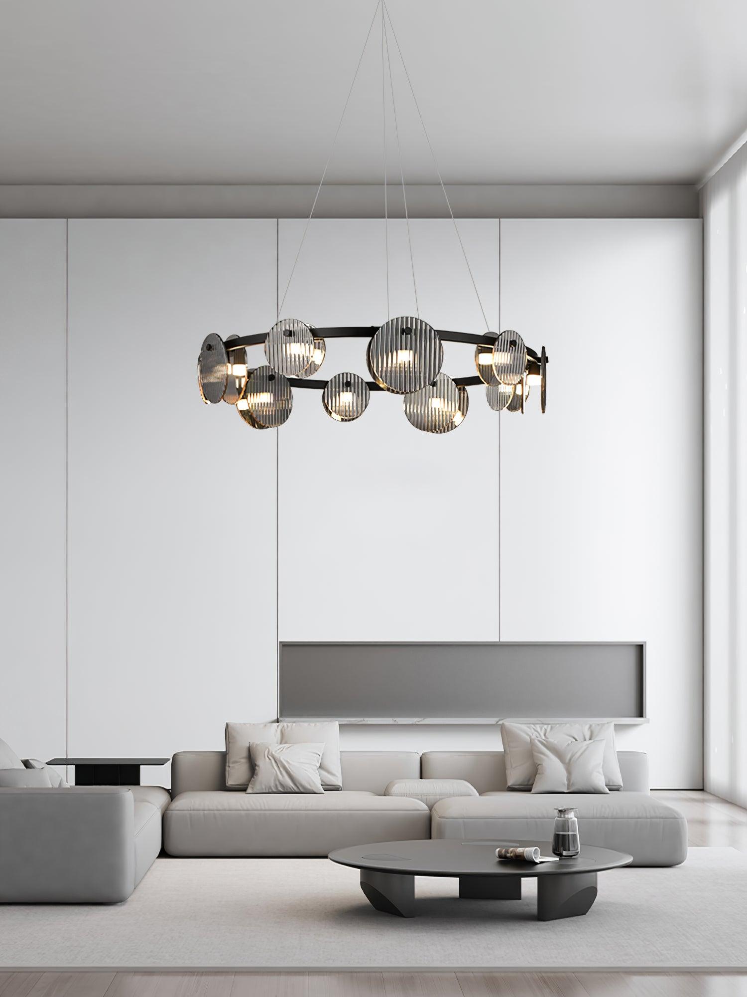 Lustra Chandelier Smoked Glass and Black - Letslighting