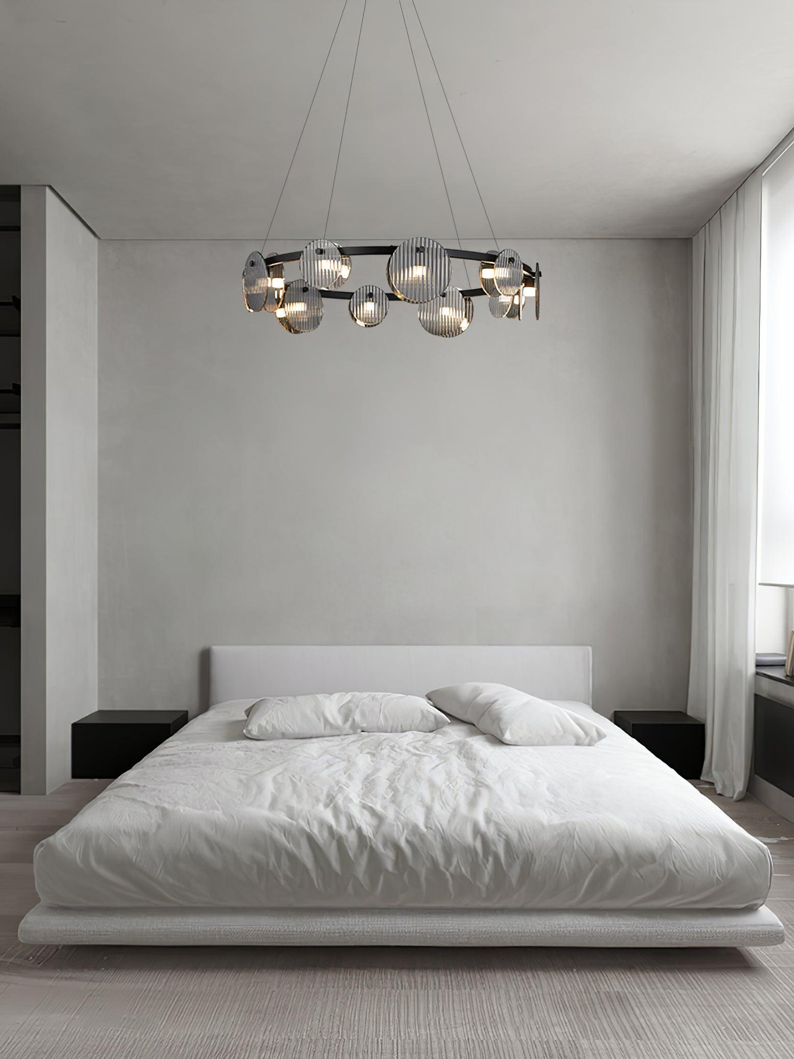 Lustra Chandelier Smoked Glass and Black - Letslighting