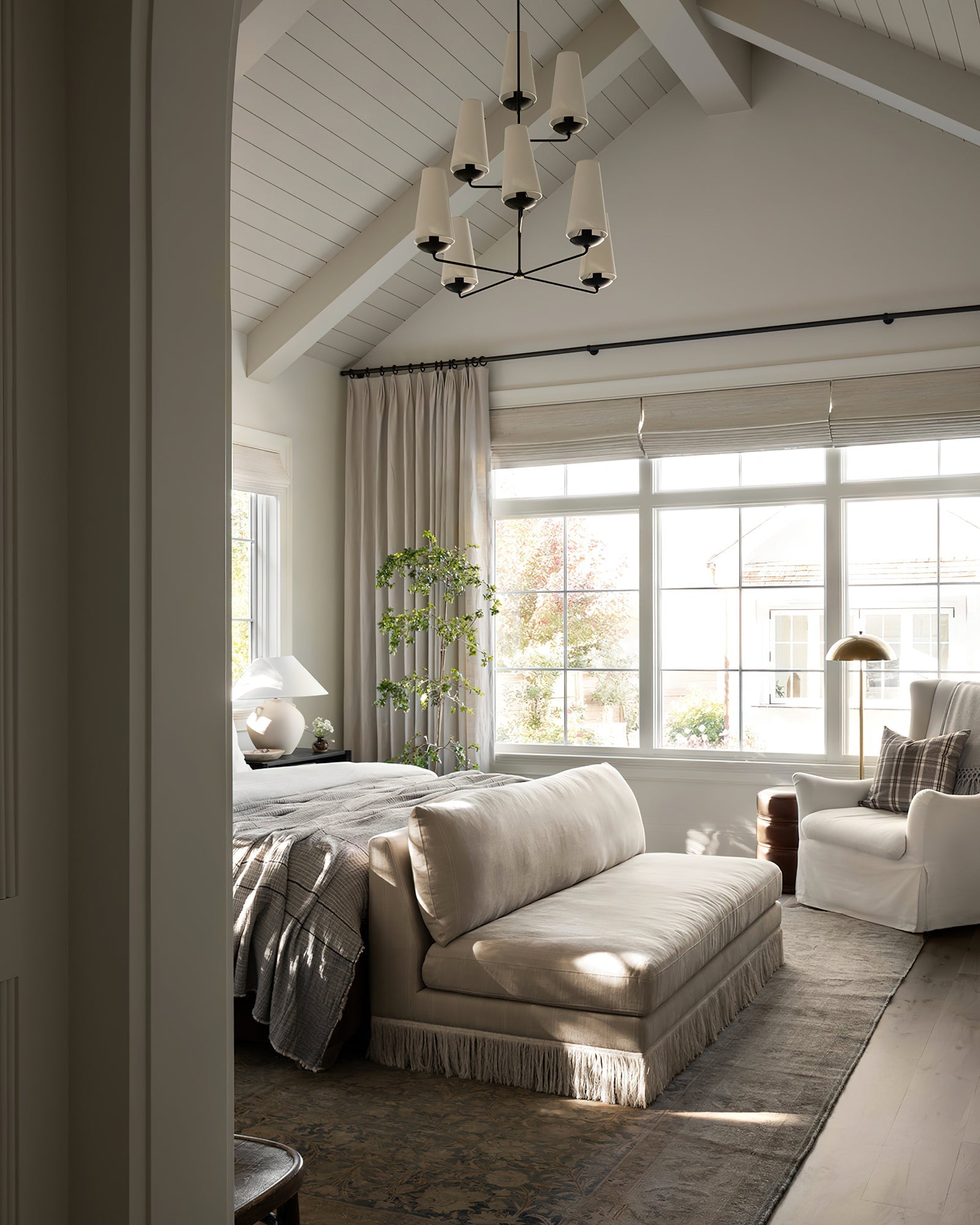 Lustra Chandelier Vertical Copper Linen - Letslighting