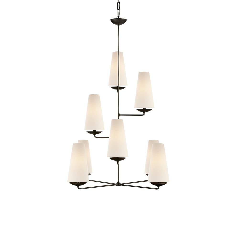 Lustra Chandelier Vertical Copper Linen - Letslighting