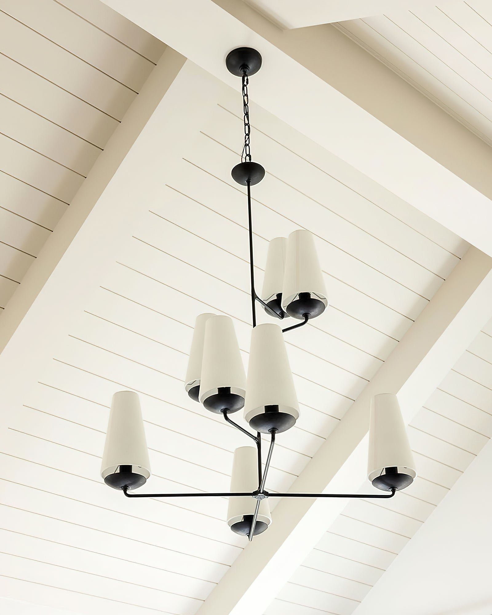 Lustra Chandelier Vertical Copper Linen - Letslighting