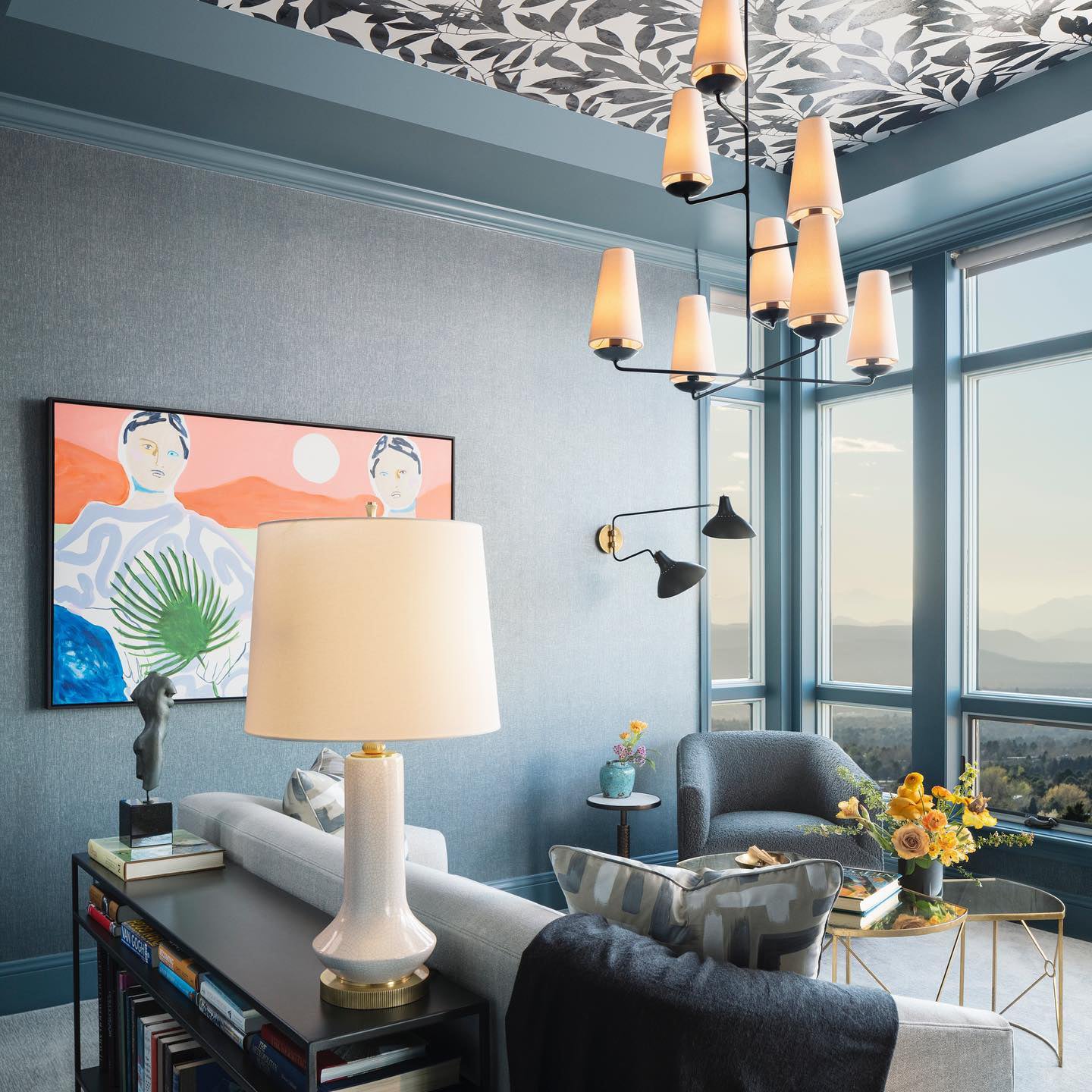 Lustra Chandelier Vertical Copper Linen - Letslighting