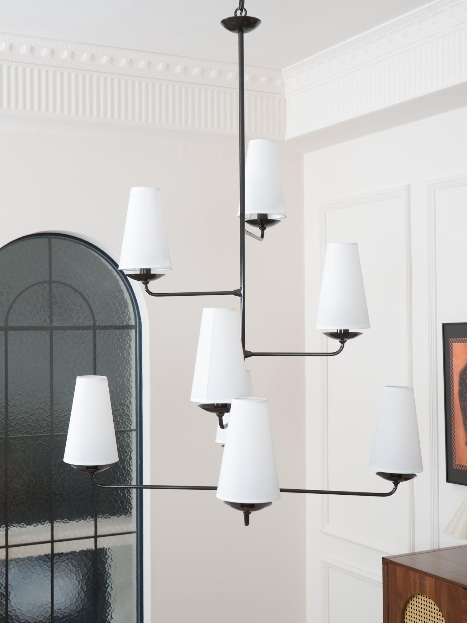 Lustra Chandelier Vertical Copper Linen - Letslighting