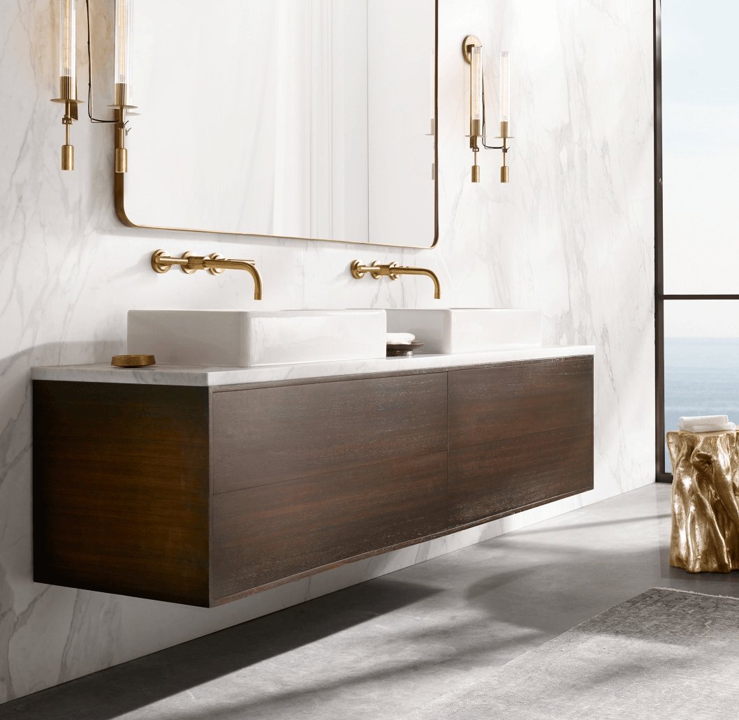 Lustra Wall Lamp Brass Minimalist Ribbed Glass - Letslighting