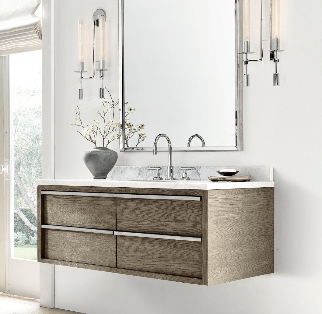 Lustra Wall Lamp Brass Minimalist Ribbed Glass - Letslighting