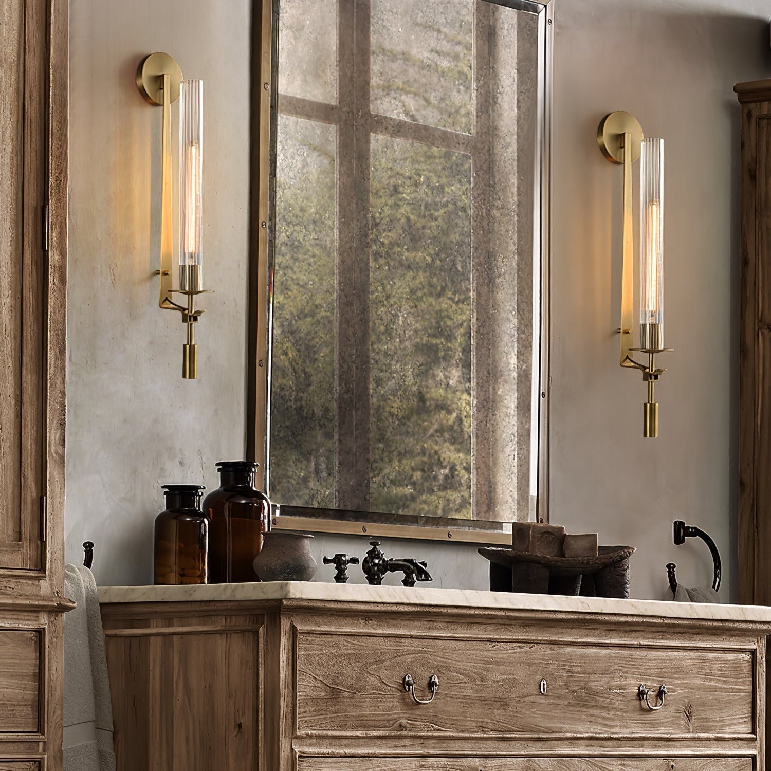 Kristy Glass Indoor Wall Lamp Farmhouse - Letslighting