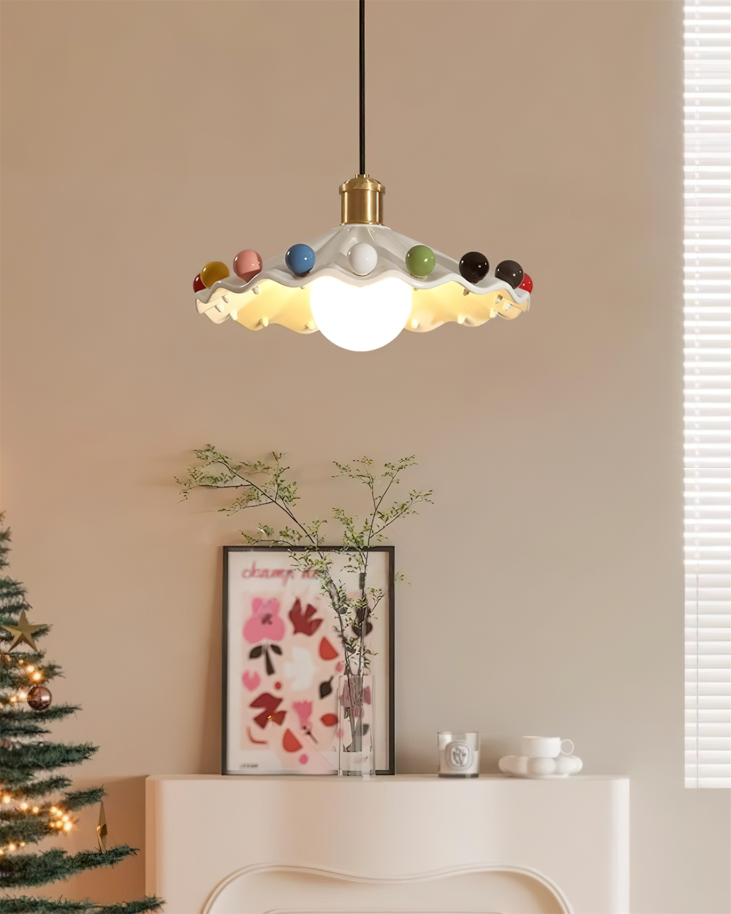 Pixen Wavy Ceramic Shade Pendant Lamp - Letslighting