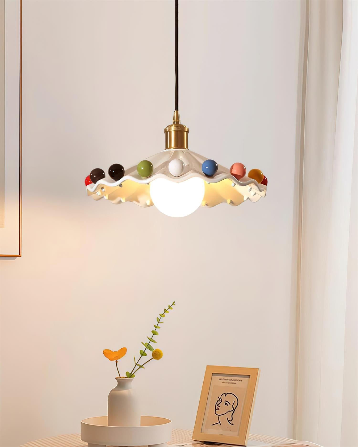 Pixen Wavy Ceramic Shade Pendant Lamp - Letslighting