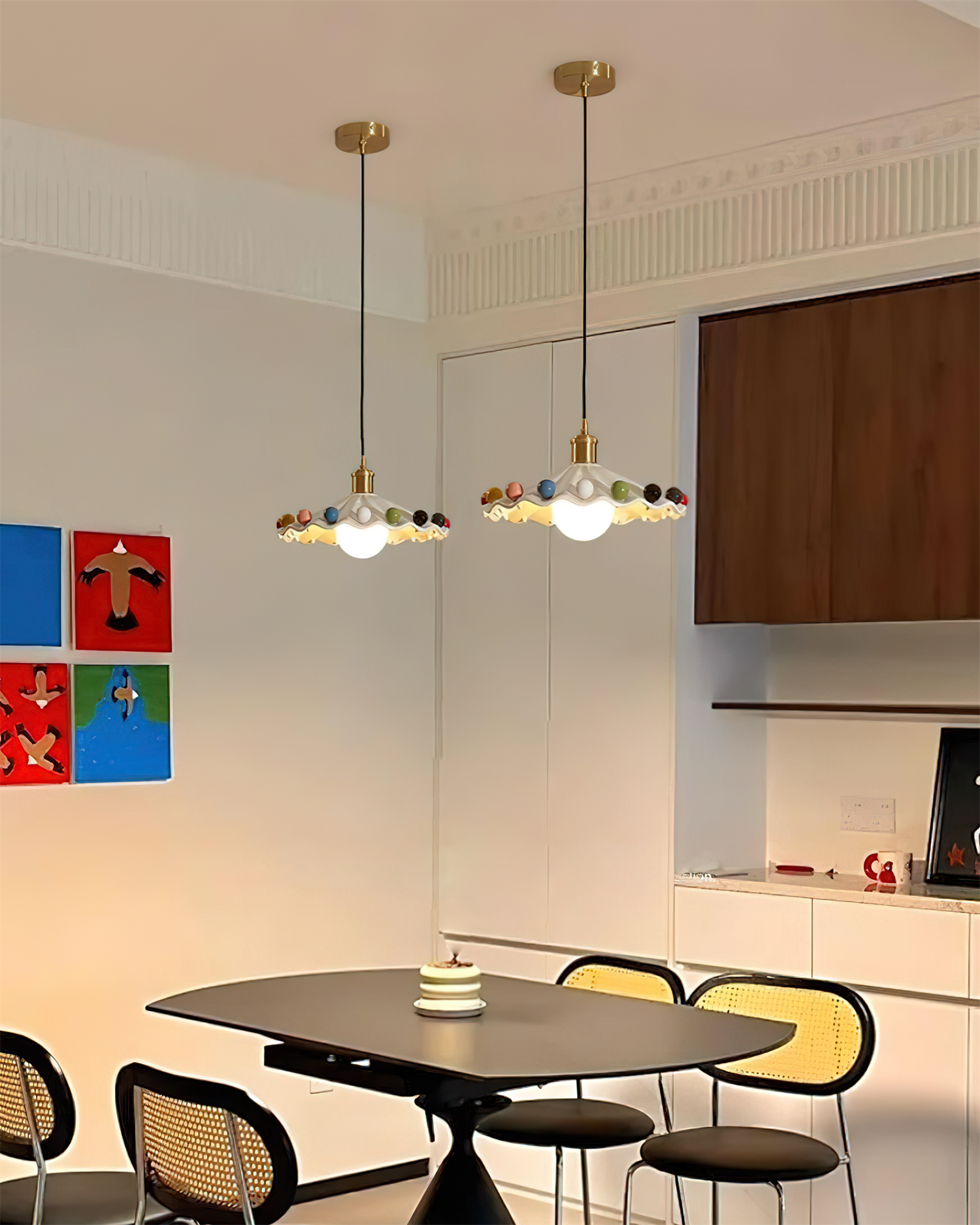 Pixen Wavy Ceramic Shade Pendant Lamp - Letslighting
