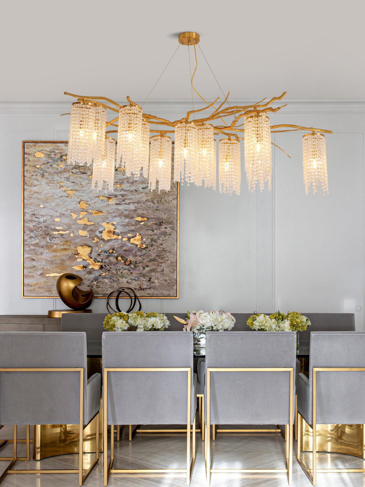 Avvariel Organic Brass Chandelier - Letslighting