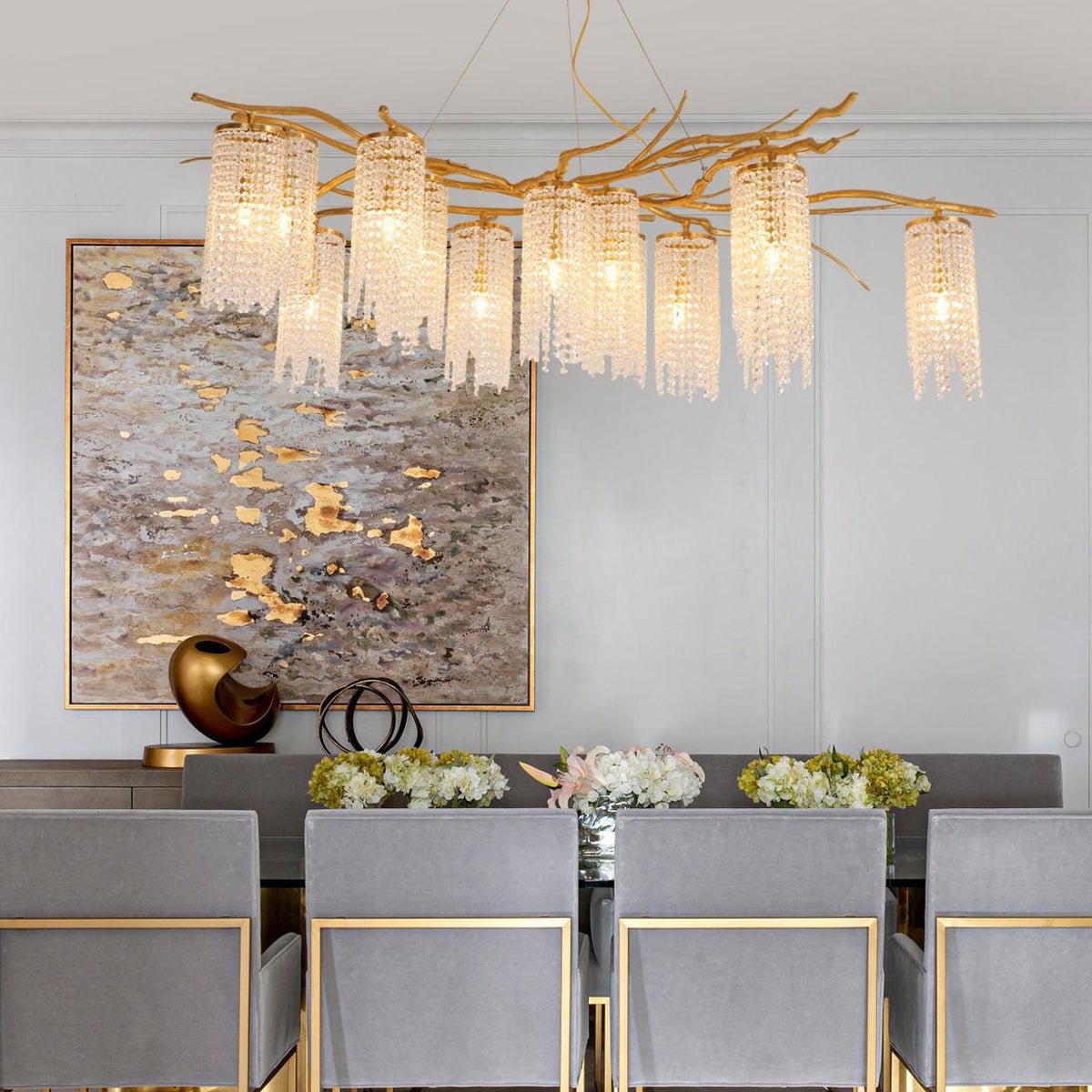 Avvariel Organic Brass Chandelier - Letslighting