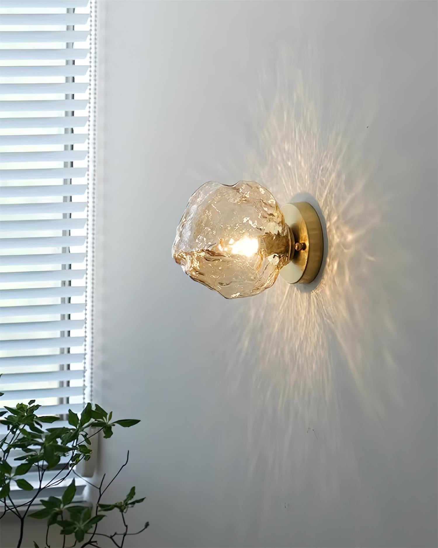Gavli Textured Amber Glass Wall Lamp - Letslighting