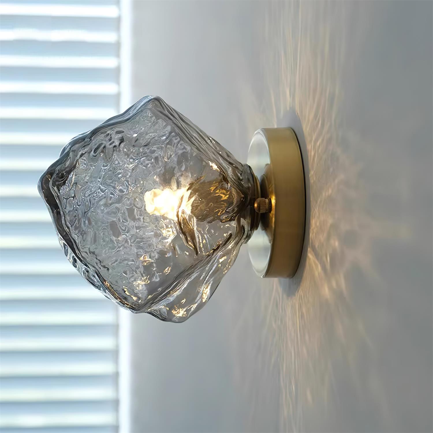 Gavli Textured Amber Glass Wall Lamp - Letslighting