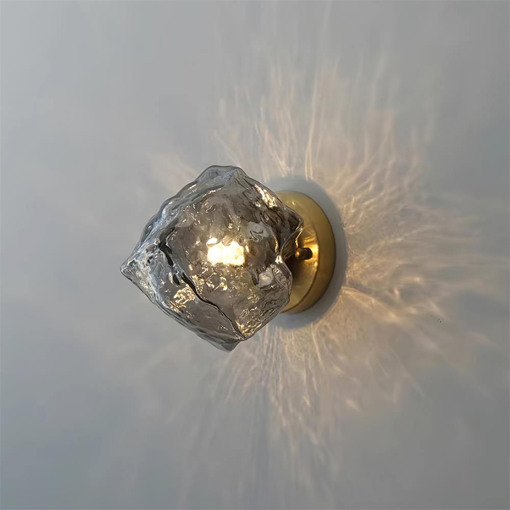 Gavli Textured Amber Glass Wall Lamp - Letslighting